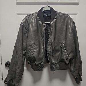 Zara Women's Charcoal Bomber Jacket